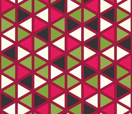 Vector modern seamless colorful geometry triangle pattern, color abstract geometric background, pillow multicolored print, retro texture, hipster fashion designのイラスト素材