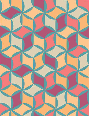 Vector modern seamless colorful geometry pattern, color abstract geometric background, pillow multicolored print, retro texture, hipster fashion designのイラスト素材