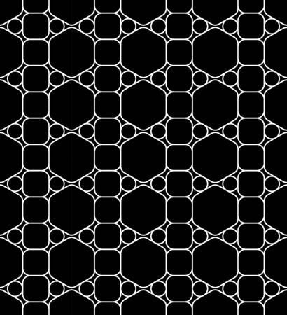 Vector modern seamless geometry pattern , black and white abstract geometric background, pillow print, monochrome retro texture, hipster fashion designのイラスト素材
