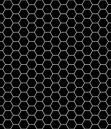 Vector modern seamless geometry pattern hexagon, black and white honeycomb abstract geometric background, subtle pillow print, monochrome retro texture, hipster fashion designのイラスト素材