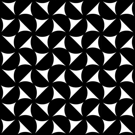 Vector modern seamless geometry pattern square, black and white abstract geometric background, subtle pillow print, monochrome retro texture, hipster fashion designのイラスト素材