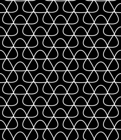 Vector modern seamless geometry pattern triangle, black and white abstract geometric background, pillow print, monochrome retro texture, hipster fashion designのイラスト素材