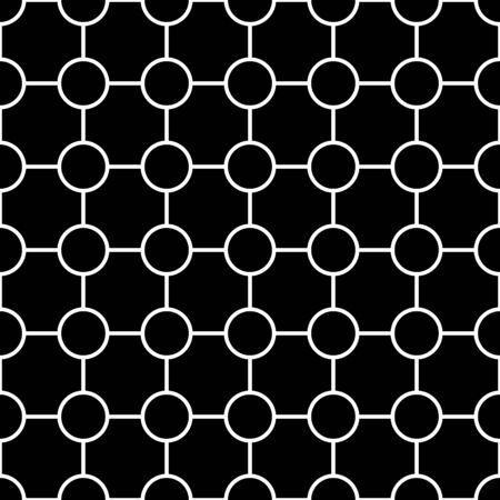 Vector modern seamless geometry pattern jigsaw, black and white abstract geometric background, pillow print, monochrome retro texture, hipster fashion designのイラスト素材