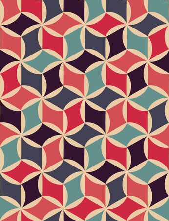 Vector modern seamless colorful geometry pattern, color abstract geometric background, pillow multicolored print, retro texture, hipster fashion designのイラスト素材