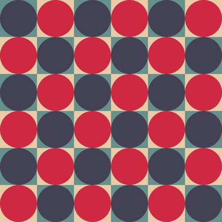 Vector modern seamless colorful geometry circle pattern, color abstract geometric background, pillow multicolored print, retro texture, hipster fashion designのイラスト素材