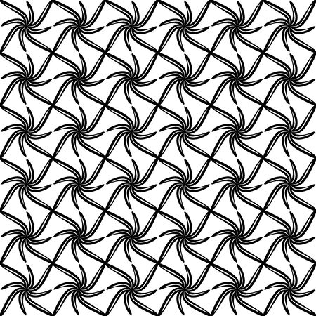 Vector modern seamless geometry pattern, black and white abstract geometric background, subtle pillow print, monochrome retro texture, hipster fashion designのイラスト素材