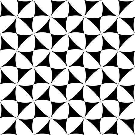 Vector modern seamless geometry pattern, black and white abstract geometric background, subtle pillow print, monochrome retro texture, hipster fashion designのイラスト素材