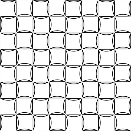 Vector modern seamless geometry pattern squares, black and white abstract geometric background, subtle pillow print, monochrome retro texture, hipster fashion designのイラスト素材
