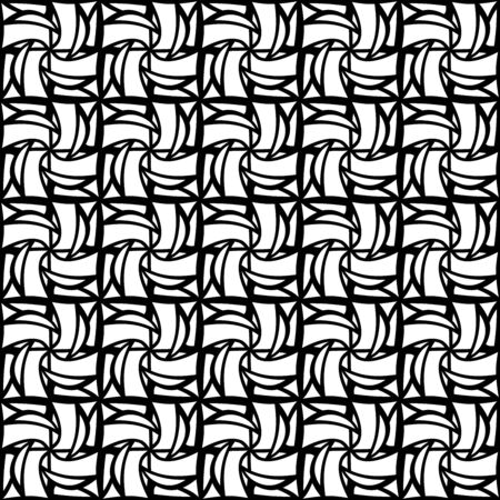Vector modern seamless geometry pattern, black and white abstract geometric background, subtle pillow print, monochrome retro texture, hipster fashion designのイラスト素材