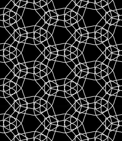 Vector modern seamless geometry pattern hexagon, black and white abstract geometric background, pillow print, monochrome retro texture, hipster fashion designのイラスト素材
