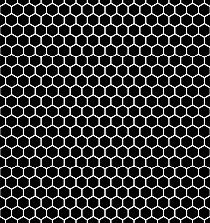 Vector modern seamless geometry pattern hexagon, black and white honeycomb abstract geometric background, subtle pillow print, monochrome retro texture, hipster fashion designのイラスト素材