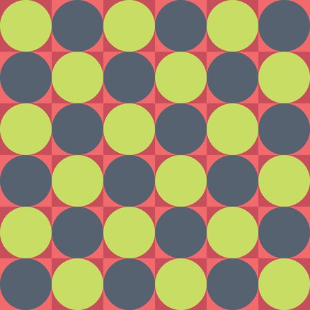 Vector modern seamless colorful geometry circle pattern, color abstract geometric background, pillow multicolored print, retro texture, hipster fashion designのイラスト素材