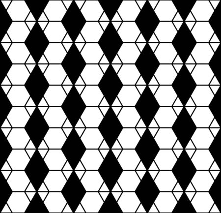 Vector modern seamless geometry pattern chevron, black and white abstract geometric background, subtle pillow print, monochrome retro texture, hipster fashion designのイラスト素材