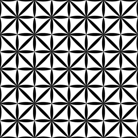 Vector modern seamless geometry pattern squares, black and white abstract geometric background, subtle pillow print, monochrome retro texture, hipster fashion designのイラスト素材