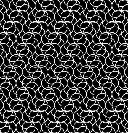 Vector modern seamless geometry pattern circles, black and white abstract geometric background, subtle pillow print, monochrome retro texture, hipster fashion designのイラスト素材