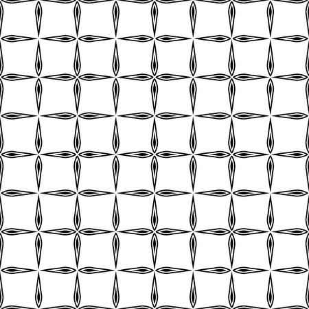 Vector modern seamless geometry pattern squares, black and white abstract geometric background, subtle pillow print, monochrome retro texture, hipster fashion designのイラスト素材