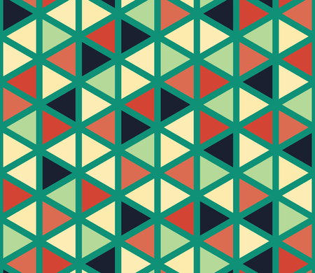 Vector modern seamless colorful geometry triangle pattern, color abstract geometric background, pillow multicolored print, retro texture, hipster fashion designのイラスト素材
