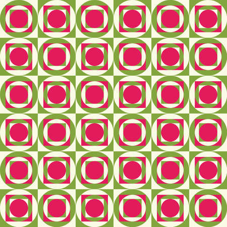Vector modern seamless colorful geometry circle pattern, color abstract geometric background, pillow multicolored print, retro texture, hipster fashion designのイラスト素材