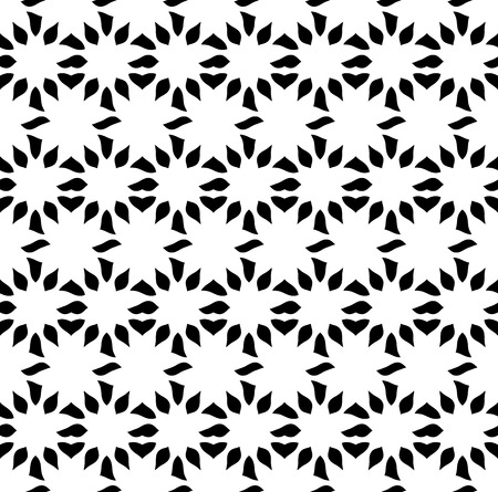 Vector modern seamless sacred geometry pattern flower of life, black and white abstract geometric background, subtle pillow print, monochrome retro texture, hipster fashion designのイラスト素材