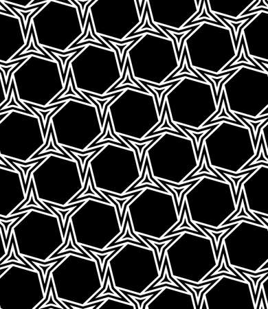 Vector modern seamless geometry pattern, black and white abstract geometric background, subtle pillow print, monochrome retro texture, hipster fashion designのイラスト素材