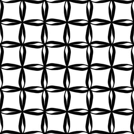 Vector modern seamless geometry pattern squares, black and white abstract geometric background, subtle pillow print, monochrome retro texture, hipster fashion designのイラスト素材