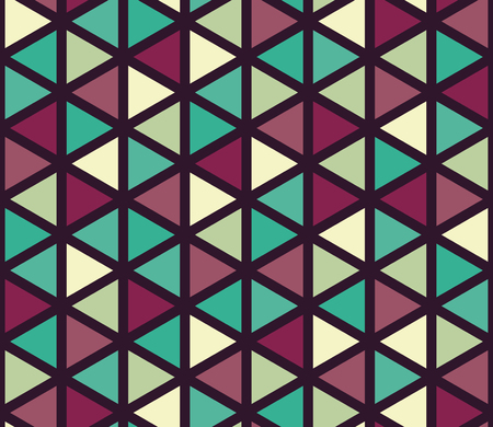 Vector modern seamless colorful geometry triangle pattern, color abstract geometric background, pillow multicolored print, retro texture, hipster fashion designのイラスト素材