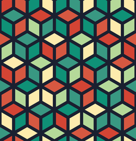 Vector modern seamless colorful geometry pattern, color abstract geometric background, pillow multicolored print, retro texture, hipster fashion designのイラスト素材