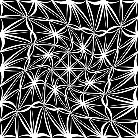 Vector modern seamless geometry pattern, black and white abstract geometric background, subtle pillow print, monochrome retro texture, hipster fashion designのイラスト素材