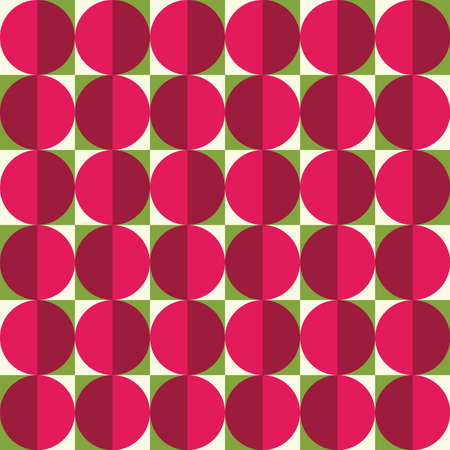 Vector modern seamless colorful geometry circle pattern, color abstract geometric background, pillow multicolored print, retro texture, hipster fashion designのイラスト素材