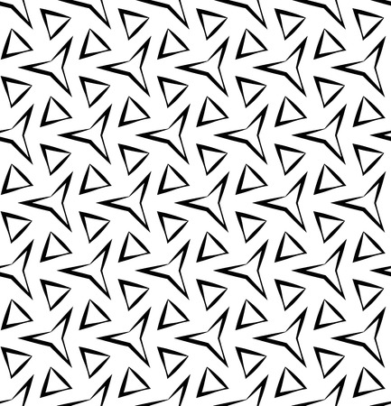 Vector modern seamless geometry pattern triangle, black and white abstract geometric background, subtle pillow print, monochrome retro texture, hipster fashion designのイラスト素材