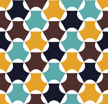 Vector modern seamless colorful geometry pattern, color abstract geometric background, pillow multicolored print, retro texture, hipster fashion designのイラスト素材