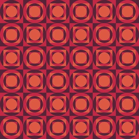 Vector modern seamless colorful geometry circle pattern, color abstract geometric background, pillow multicolored print, retro texture, hipster fashion designのイラスト素材