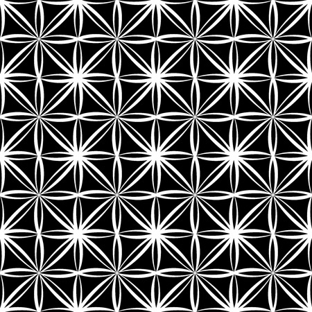 Vector modern seamless geometry pattern, black and white abstract geometric background, subtle pillow print, monochrome retro texture, hipster fashion designのイラスト素材