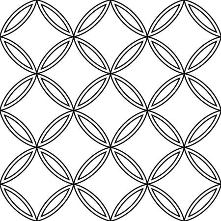 Vector modern seamless geometry pattern, black and white abstract geometric background, subtle pillow print, monochrome retro texture, hipster fashion designのイラスト素材