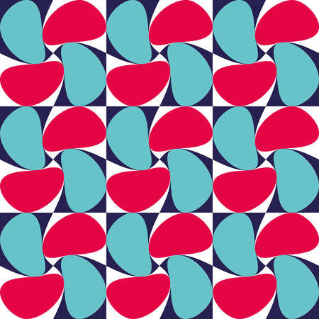 Vector modern seamless colorful geometry pattern twirl, color abstract geometric background, pillow multicolored print, retro texture, hipster fashion designのイラスト素材