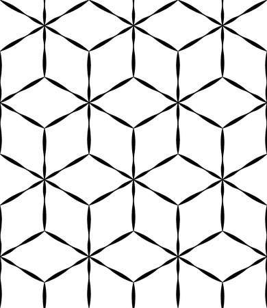 Vector modern seamless sacred geometry pattern  , black and white abstract geometric background, pillow print, monochrome retro texture, hipster fashion designのイラスト素材