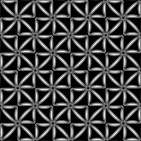 Vector modern seamless geometry pattern square, black and white abstract geometric background, subtle pillow print, monochrome retro texture, hipster fashion designのイラスト素材