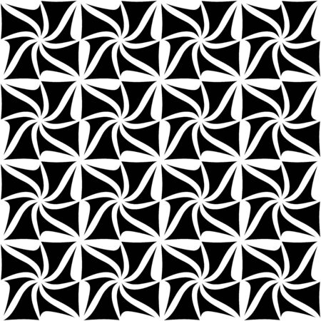 Vector modern seamless geometry pattern square, black and white abstract geometric background, subtle pillow print, monochrome retro texture, hipster fashion designのイラスト素材