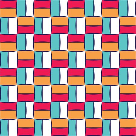 Vector modern seamless colorful geometry pattern, color abstract geometric background, pillow multicolored print, retro texture, hipster fashion designのイラスト素材