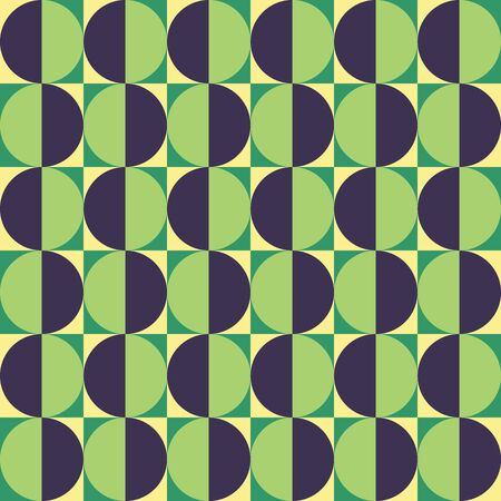 Vector modern seamless colorful geometry circle pattern, color abstract geometric background, pillow multicolored print, retro texture, hipster fashion designのイラスト素材