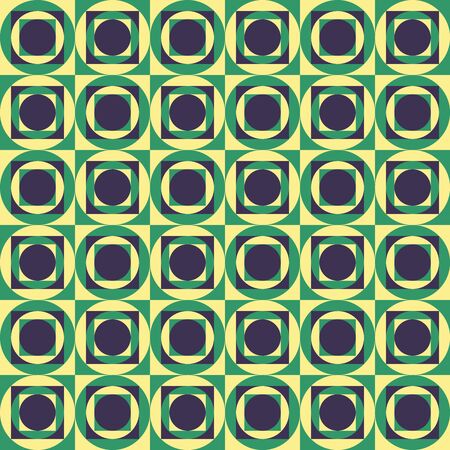 Vector modern seamless colorful geometry circle pattern, color abstract geometric background, pillow multicolored print, retro texture, hipster fashion designのイラスト素材