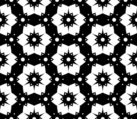 Vector modern seamless geometry pattern, black and white abstract geometric background, subtle pillow print, monochrome retro texture, hipster fashion designのイラスト素材