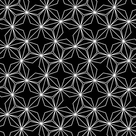 Vector hipster abstract sacred geometry pattern, black and white seamless geometric background, subtle pillow and bad sheet print, creative art deco, simple texture, modern fashion designのイラスト素材