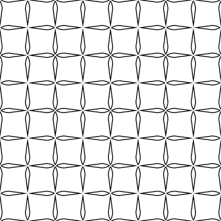 Vector modern seamless geometry pattern squares, black and white abstract geometric background, subtle pillow print, monochrome retro texture, hipster fashion designのイラスト素材