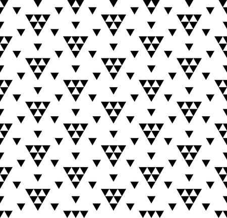 Vector modern seamless geometry pattern, black and white abstract geometric background, subtle pillow print, monochrome retro texture, hipster fashion designのイラスト素材