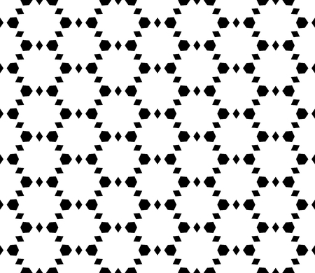 Vector modern seamless geometry pattern, black and white abstract geometric background, subtle pillow print, monochrome retro texture, hipster fashion designのイラスト素材