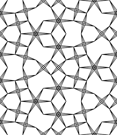 Vector modern seamless geometry pattern, black and white abstract geometric background, subtle pillow print, monochrome retro texture, hipster fashion designのイラスト素材