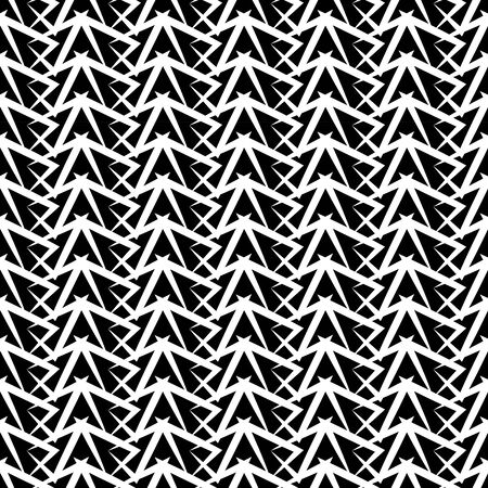 Vector modern seamless geometry pattern trees, black and white abstract geometric background, subtle pillow print, monochrome retro texture, hipster fashion designのイラスト素材