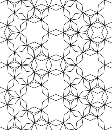 Vector modern seamless geometry pattern, black and white abstract geometric background, subtle pillow print, monochrome retro texture, hipster fashion designのイラスト素材