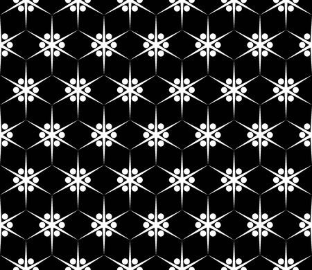 Vector modern seamless geometry pattern floral, black and white abstract geometric background, subtle pillow print, monochrome retro texture, hipster fashion designのイラスト素材